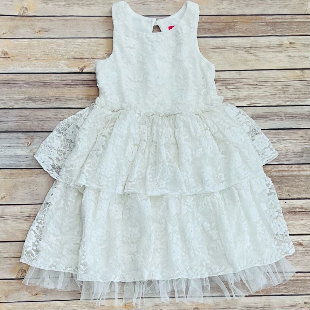 “Pinky” Lacy Tiered Dress